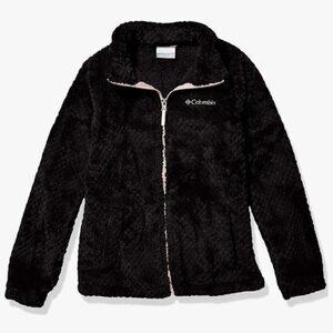 Girls Size Large 14/16 Columbia Fire Side Sherpa Full Zip Jacket, Black